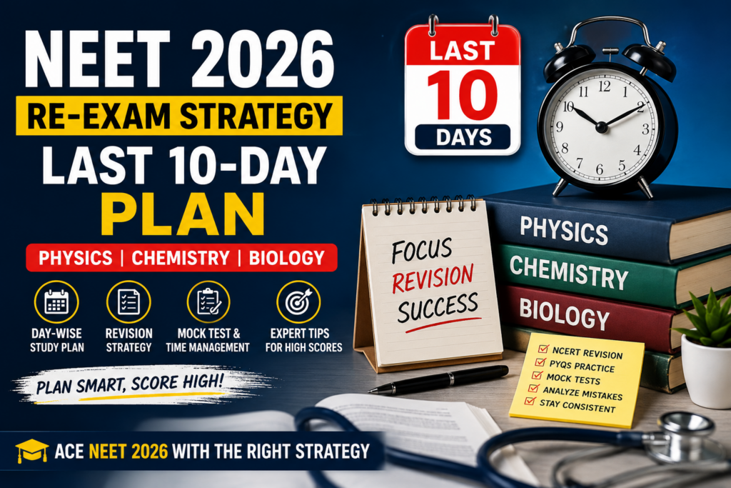 NEET 2026 Re-Exam Strategy: Last 10-Day Plan for Physics, Chemistry, and Biology